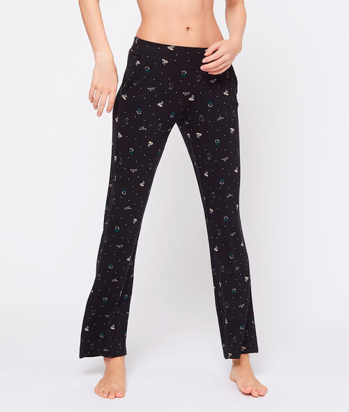 Pantalón estampado felinos. Viscosa ecoresponsable Pantalón estampado felinos. Viscosa ecoresponsable