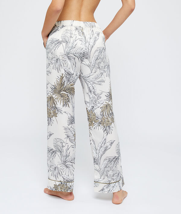 Pantalón pijama estampado hojas Pantalón pijama estampado hojas;${refinementColor}