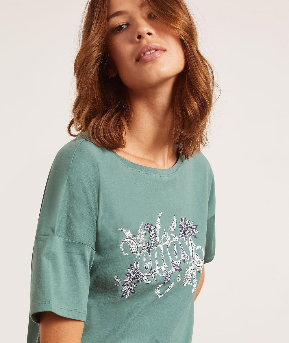 Camiseta manga corta 'enjoy' verde.