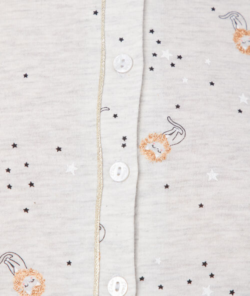 Camisón con estampado de gatos c.gris claro.