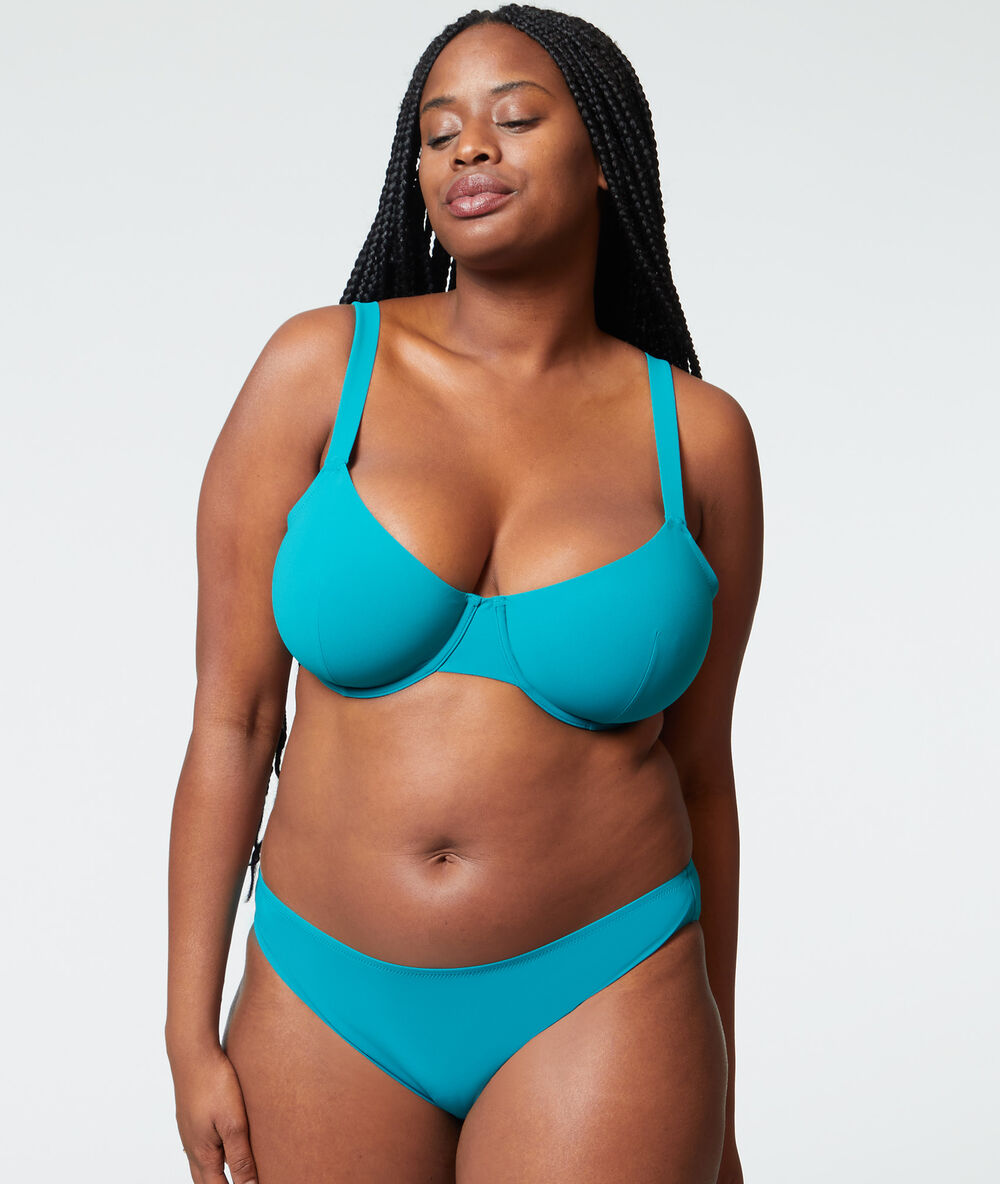 Braguita bikini lisa verde.