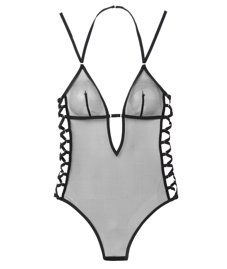 Body de tul negro.