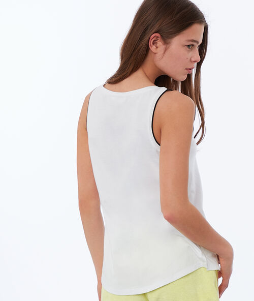 Top estampado vegetal blanco.