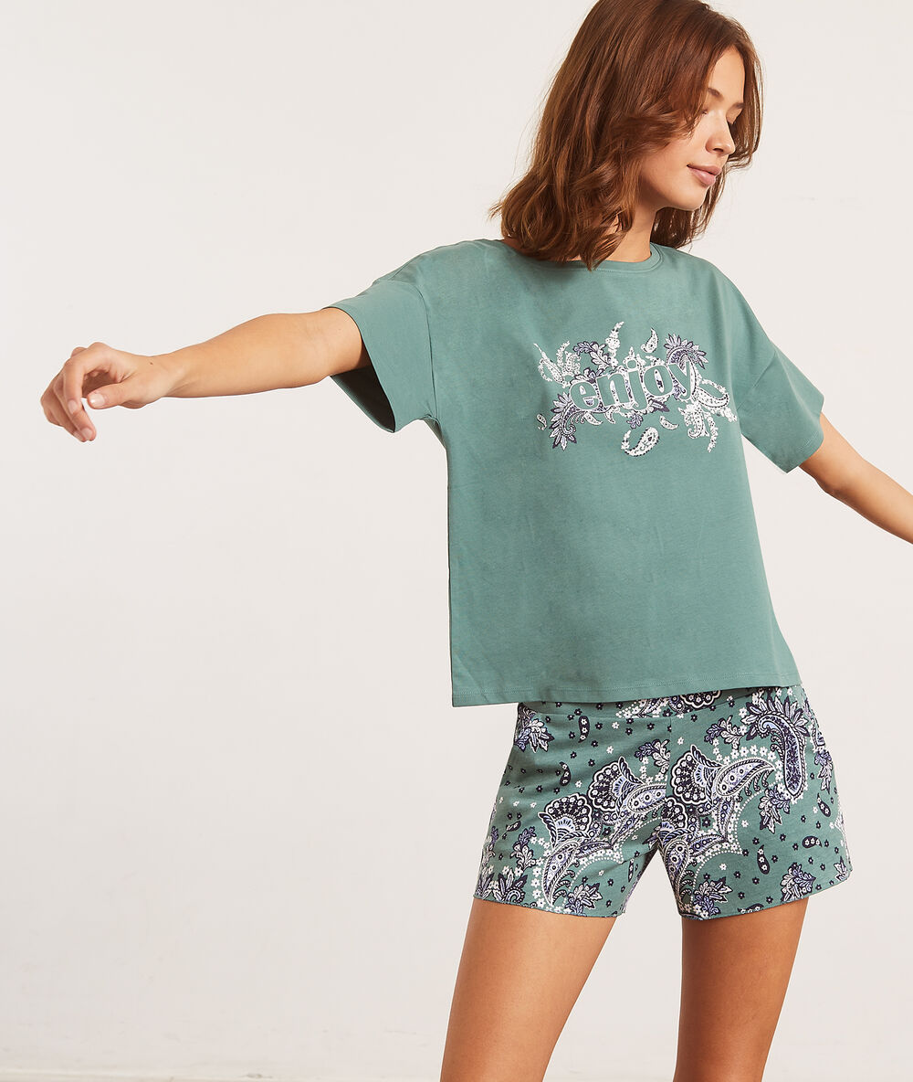 Camiseta manga corta 'enjoy' verde.