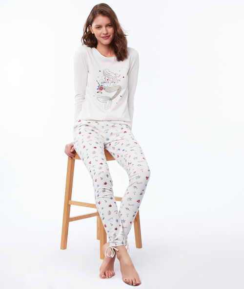 Pantalón estampado motivos marinos Pantalón estampado motivos marinos