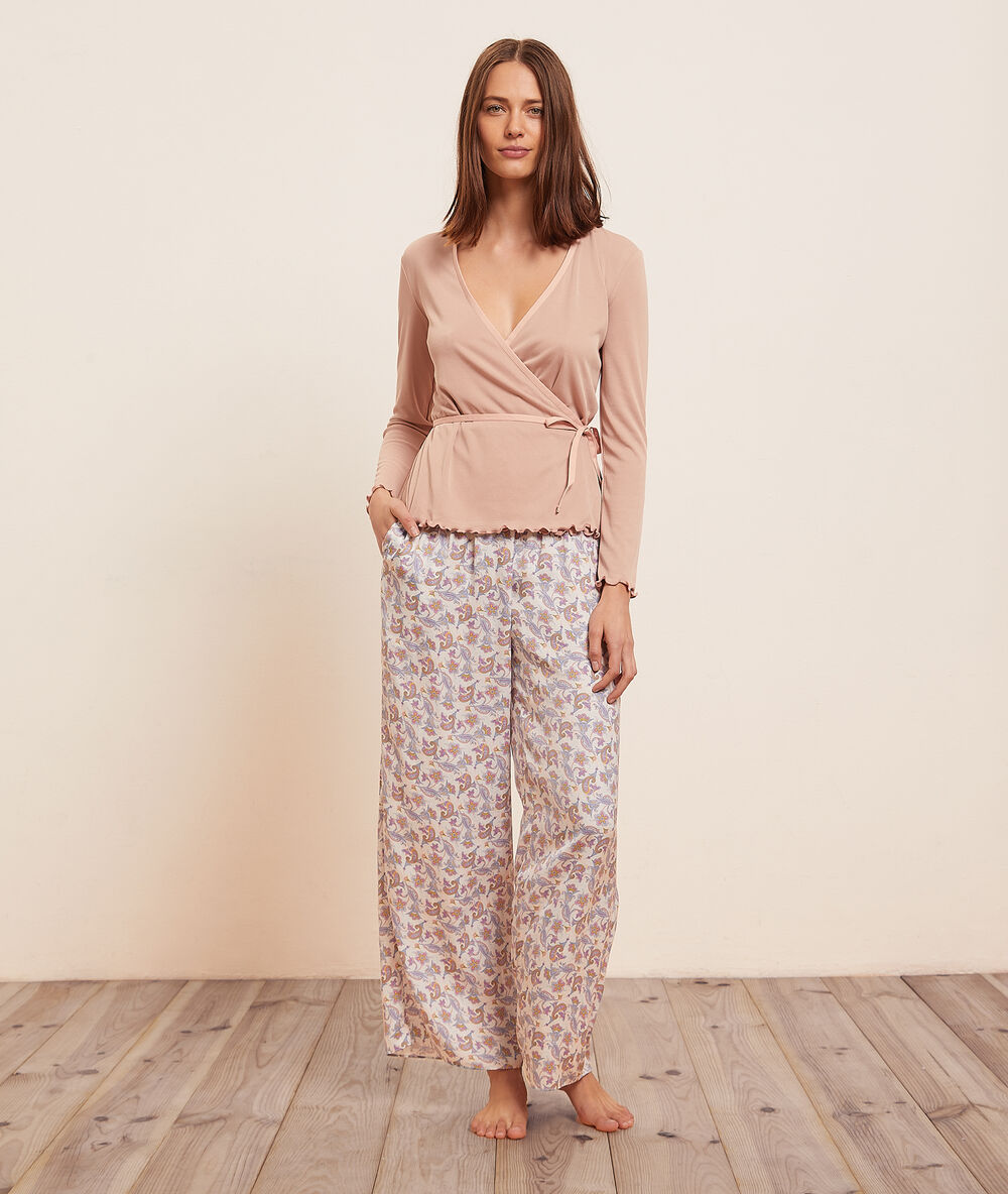 Pantalón pijama estampado multicolor.