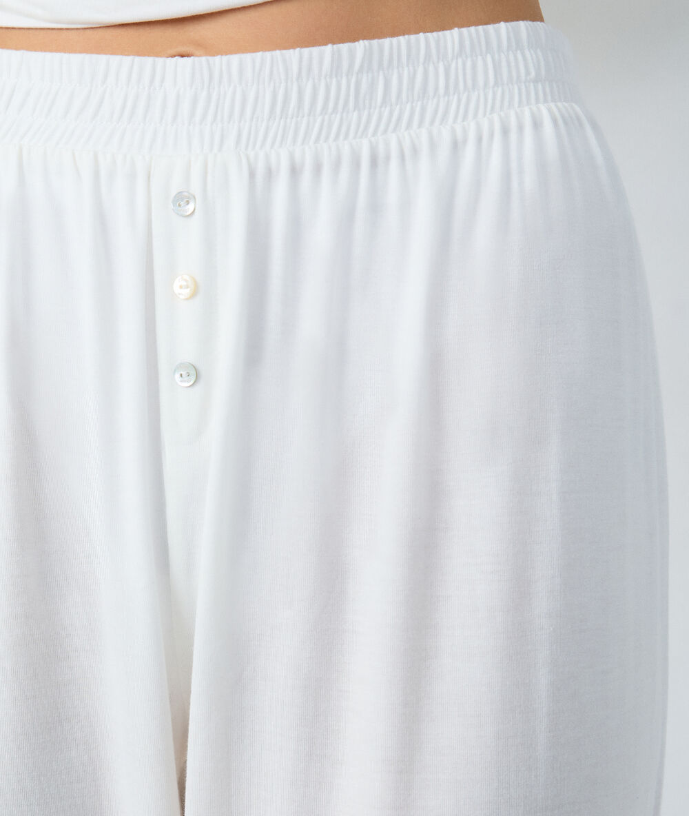 Pantalón pijama liso crudo.