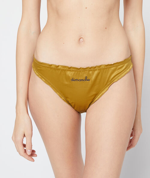 Braguita satinada 'dimanche' caqui.