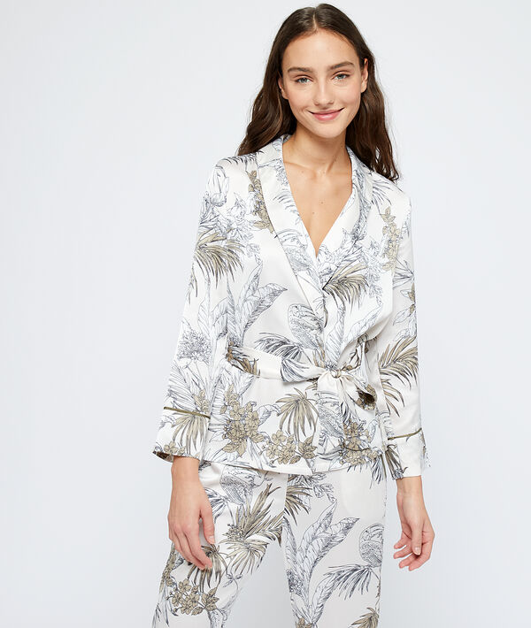 Camisa pijama estampado hojas Camisa pijama estampado hojas;${refinementColor}