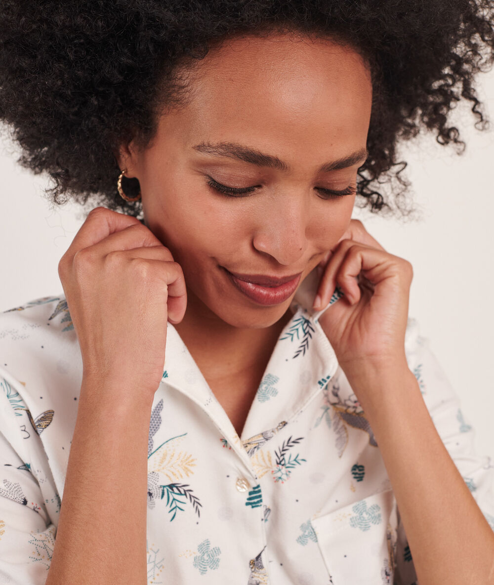 Camisa pijama estampada crudo.