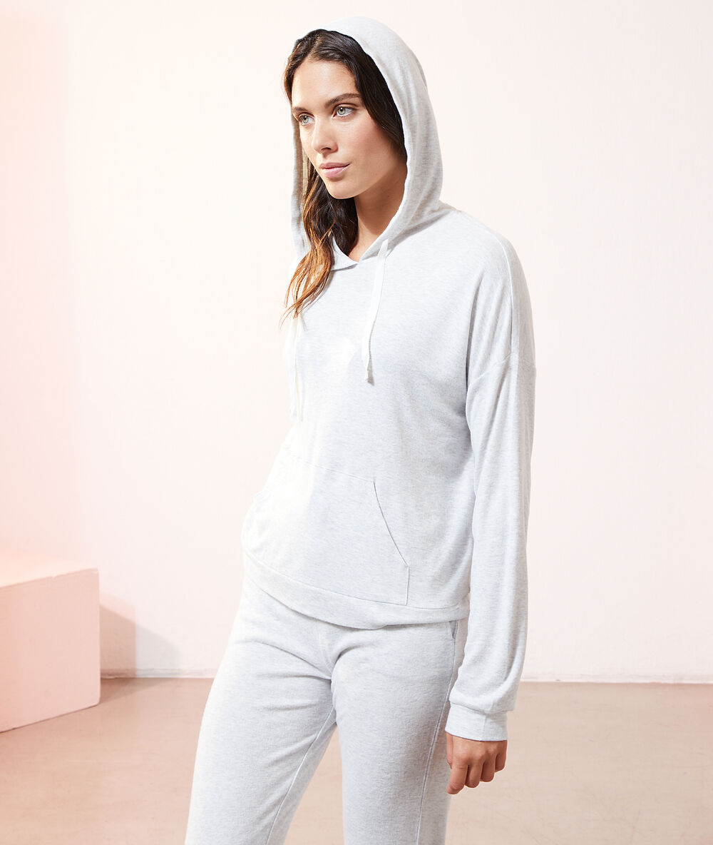 Camiseta con capucha c.gris.