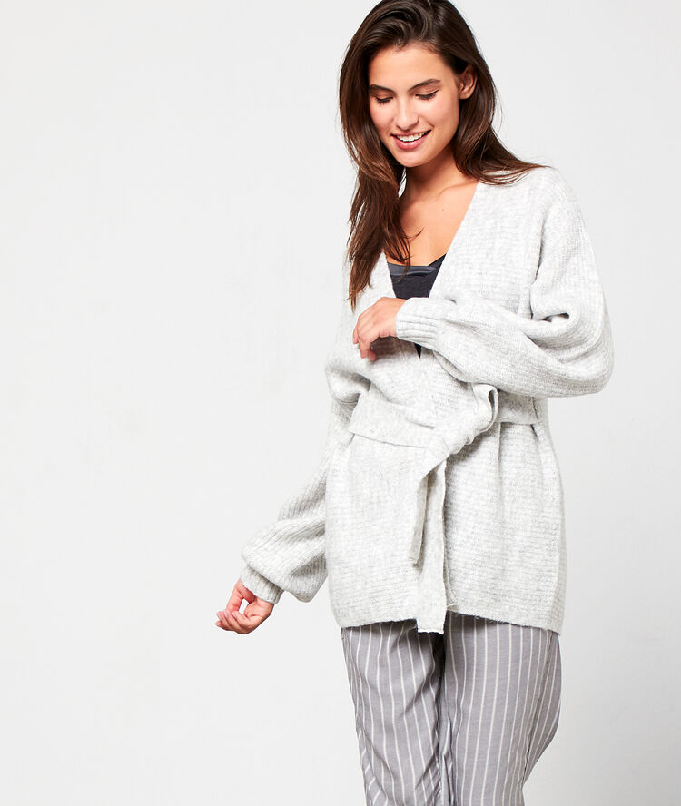 Chaqueta anudada c.gris claro.