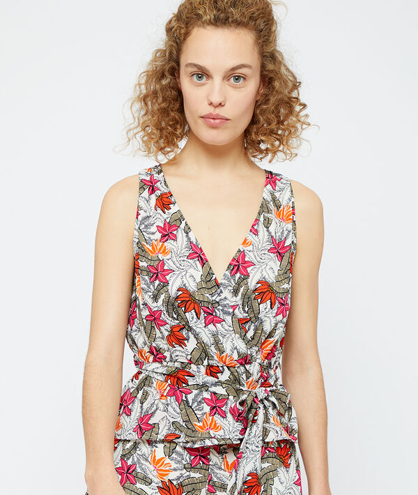 Top escote cruzado estampado tropical Top escote cruzado estampado tropical;${refinementColor}