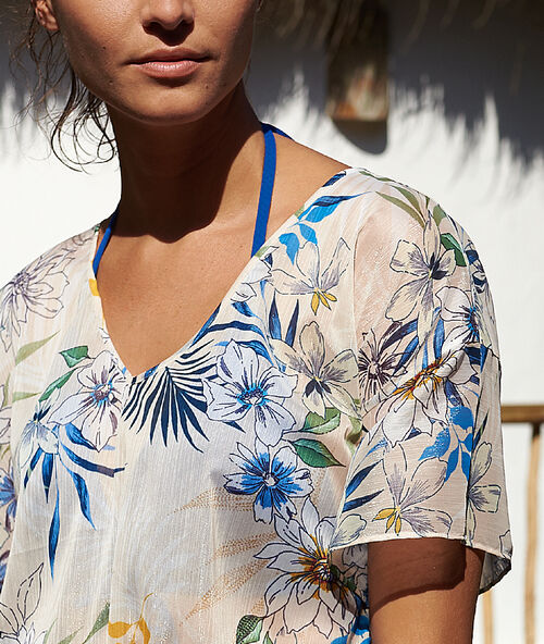 Túnica playera estampado floral c.beige.