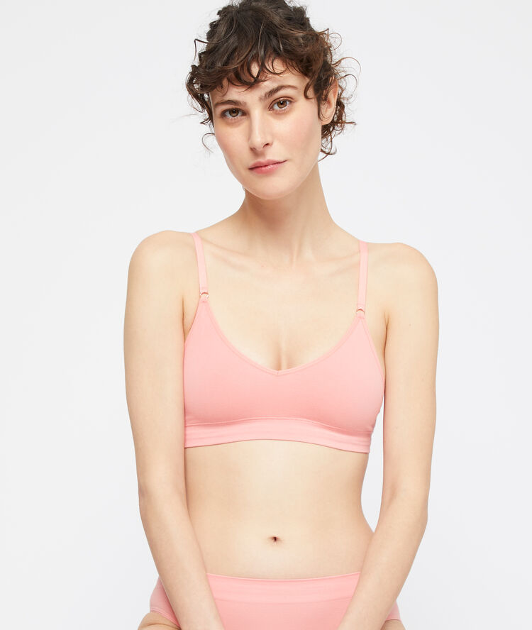 Top sin costuras, espumas extraíbles rosa.
