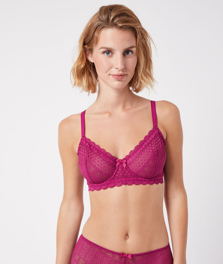 Sujetador sin relleno. copa b-f fucsia.