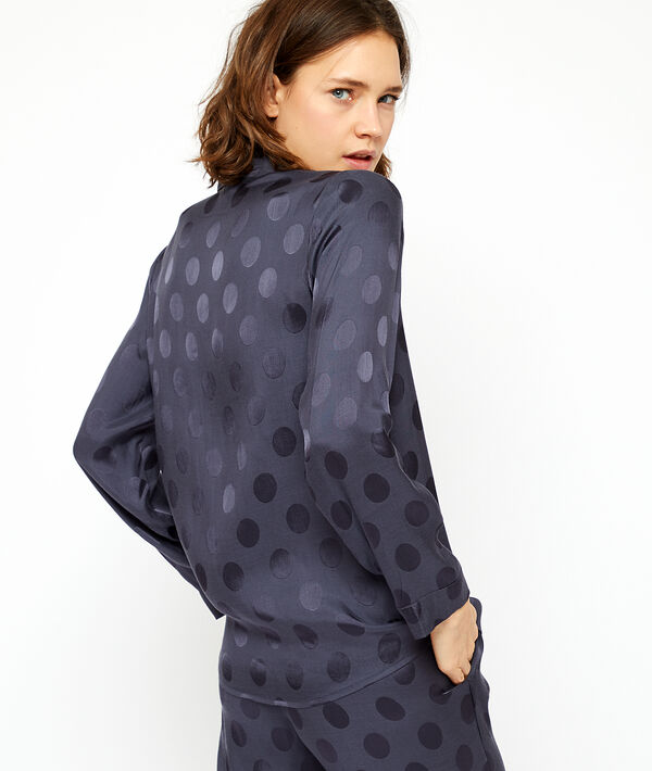 Camisa pijama satén estampado de lunares Camisa pijama satén estampado de lunares;${refinementColor}