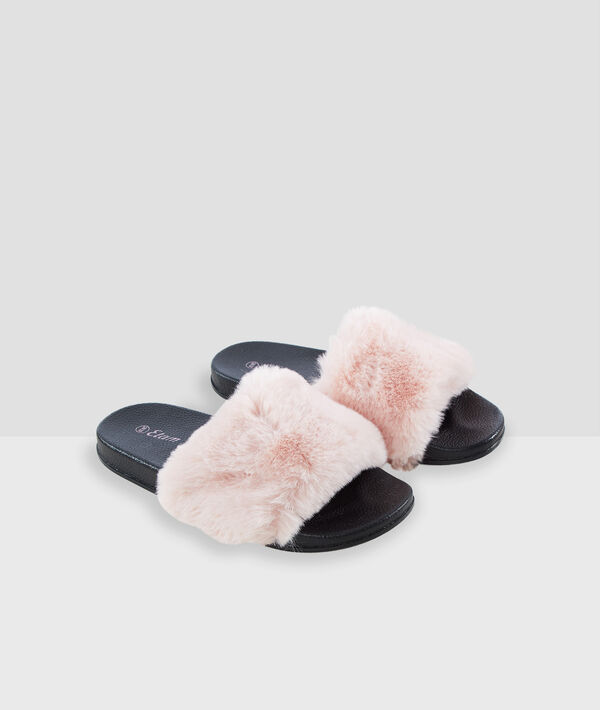 Zapatillas con tejido tipo peluche Zapatillas con tejido tipo peluche;${refinementColor}