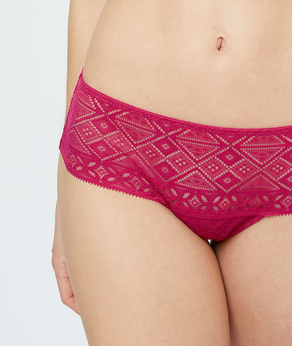 Culote de encaje gráfico fucsia.