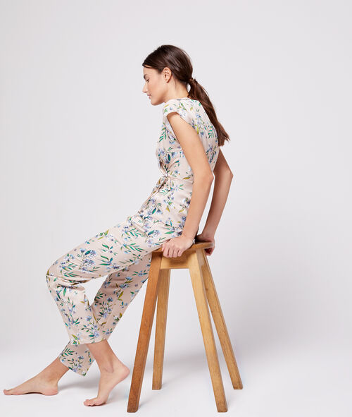 Pantalón de satén estampado floral Pantalón de satén estampado floral