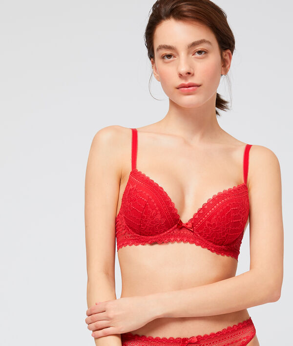 Sujetador push up de encaje floral. Copa A-C Sujetador push up de encaje floral. Copa A-C