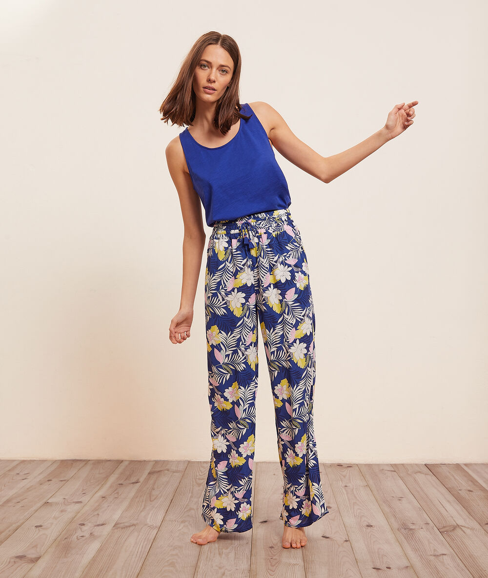 Pantalón pijama estampado azul.