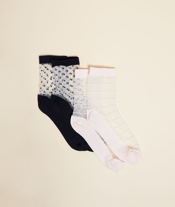 Lote de 2 pares de calcetines semitransparentes Lote de 2 pares de calcetines semitransparentes;${refinementColor}