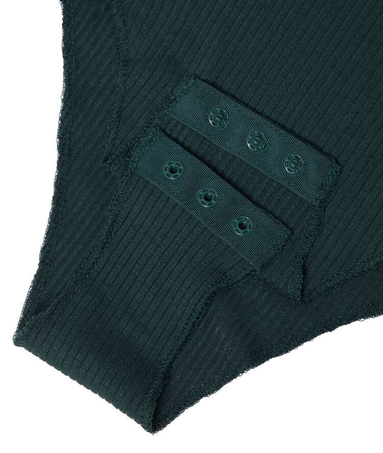 Body tejido canalé, abertura espalda verde oscuro.