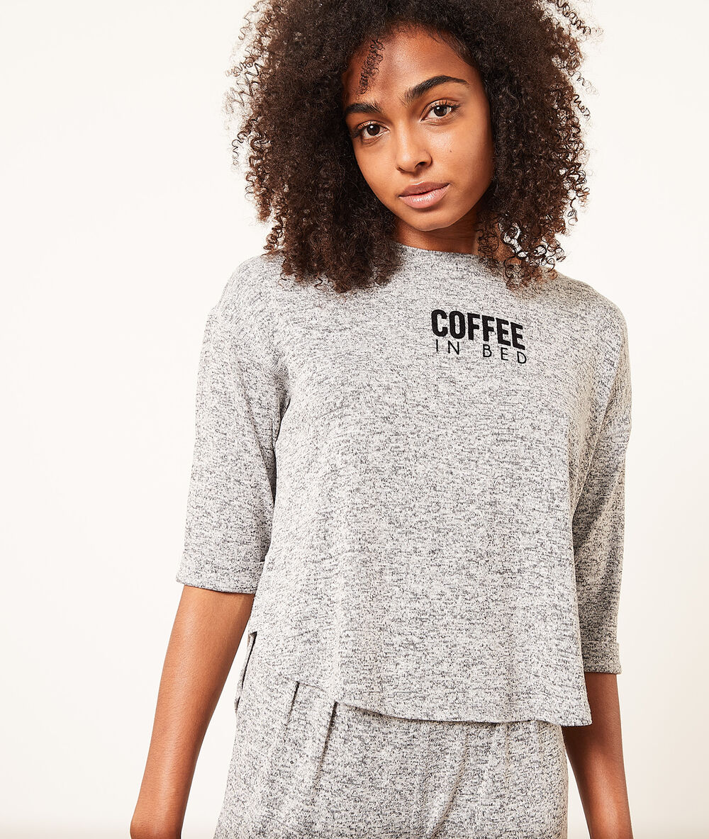 Camiseta manga 3/4 'coffee in bed' c.gris.