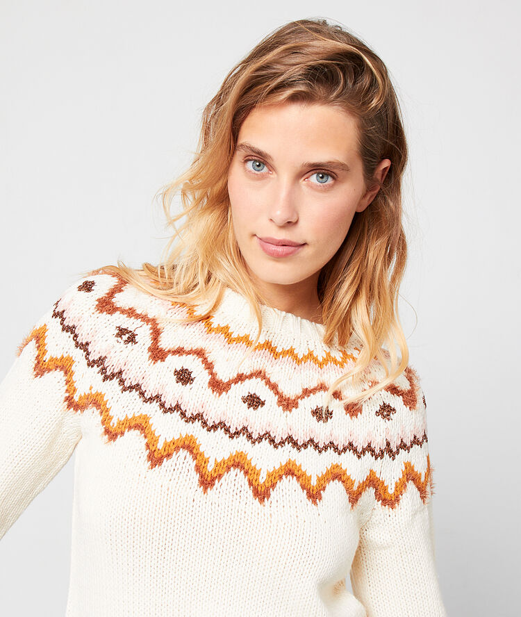 Jersey de punto motivos invernales crudo.