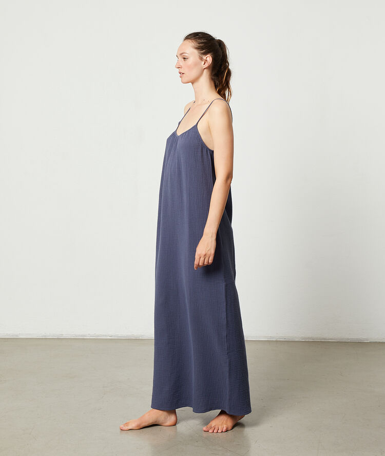 Camisón tirantes largo azul.