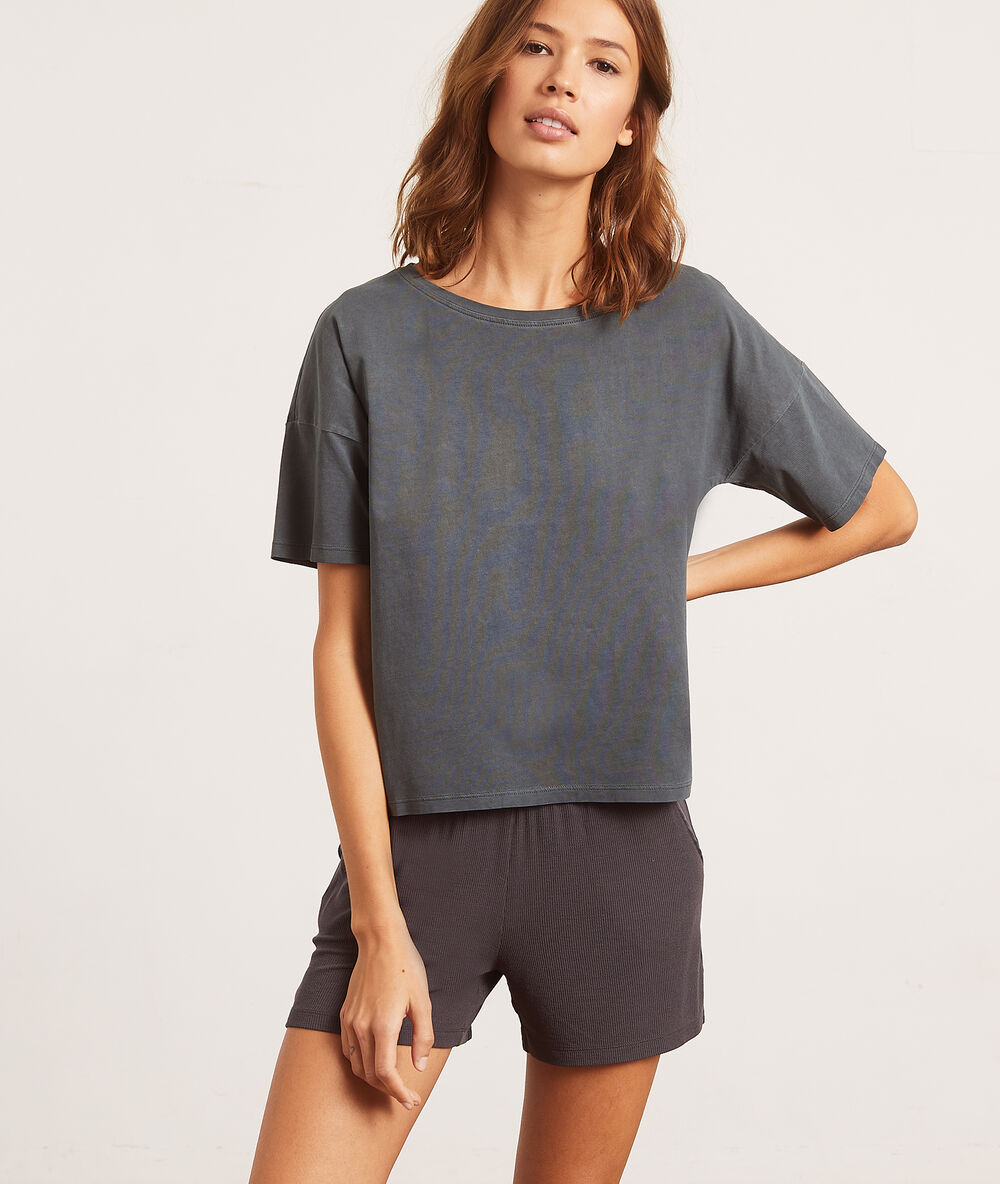 Camiseta algodón antracita.