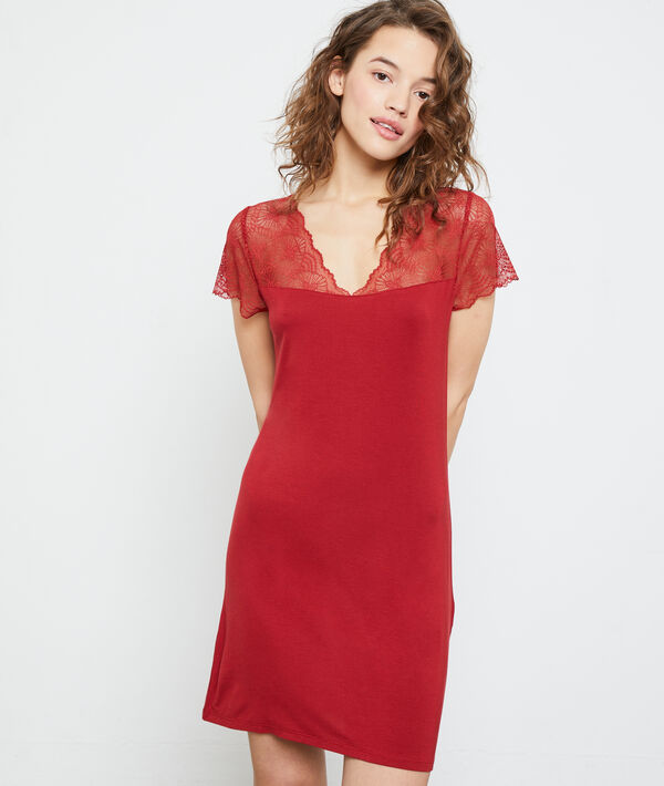 Camisón con motivos de encaje Camisón con motivos de encaje;${refinementColor}