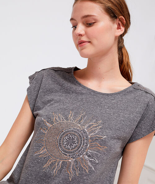 Camiseta manga corta estampada c.gris.