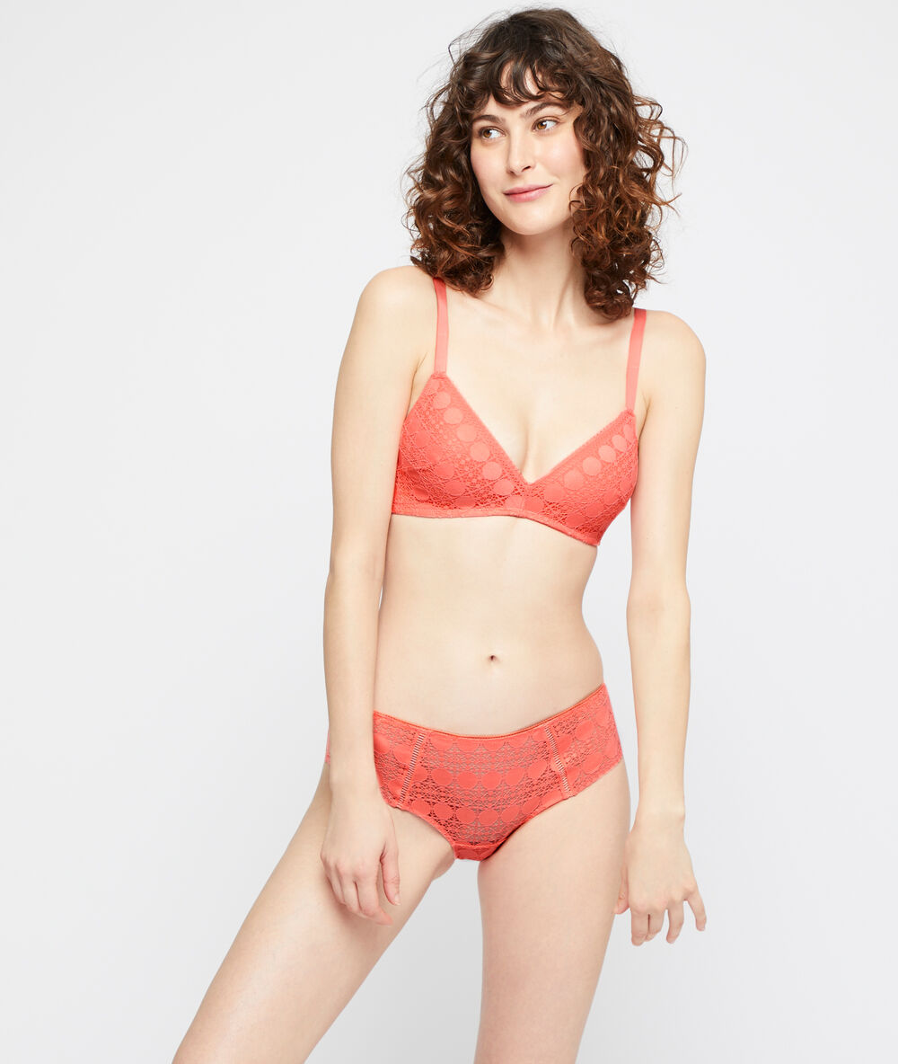 Culote de encaje gráfico coral.