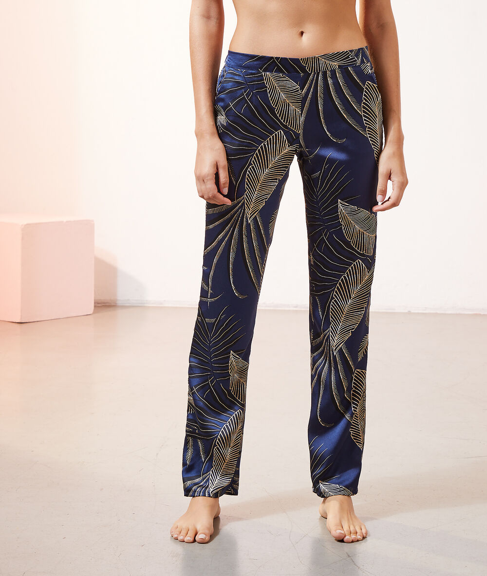 Pantalón pijama estampado azul marino.