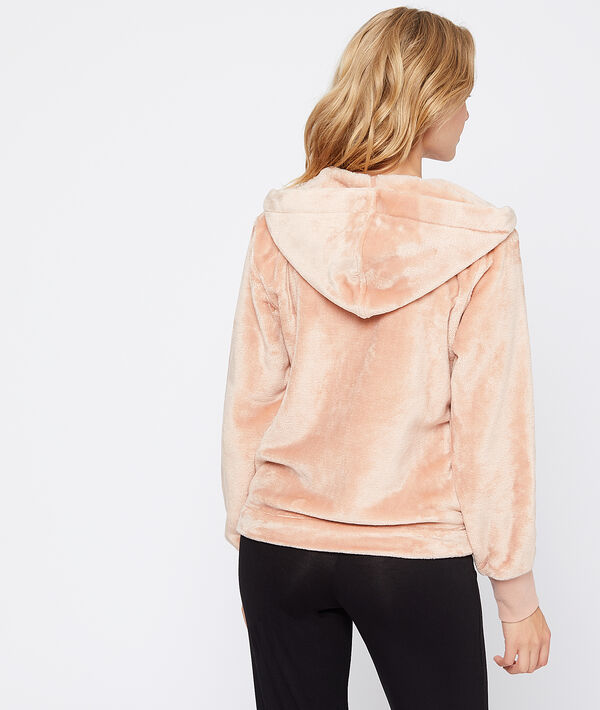 Chaqueta con capucha tejido suave Chaqueta con capucha tejido suave