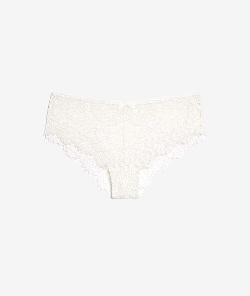 Culote de encaje floral crudo.