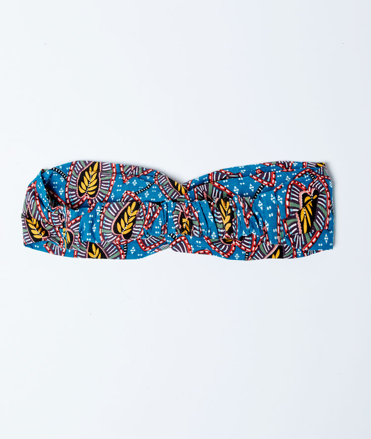 Diadema estampada multicolor.