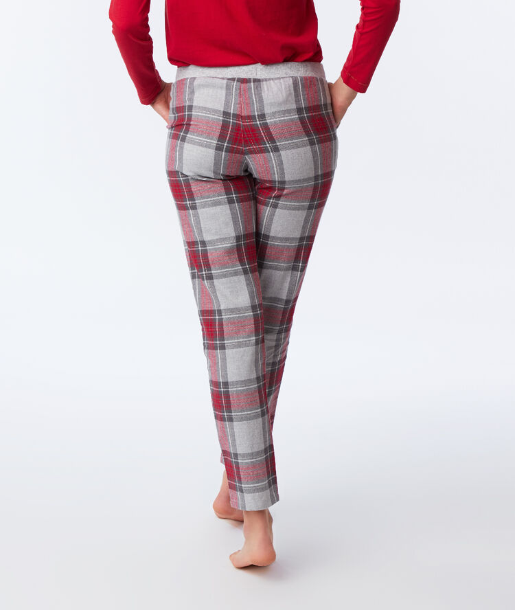 Pantalón estampado de cuadros c.gris.
