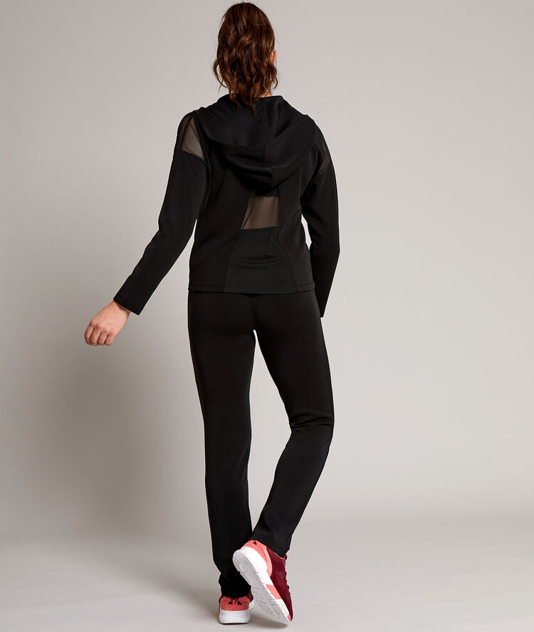 Sudadera franjas rejilla negro.