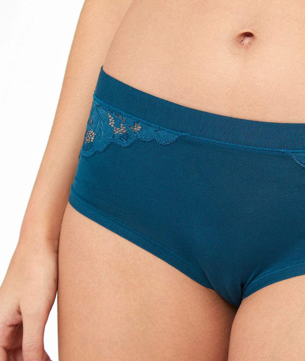Culote de modal y encaje turquesa.