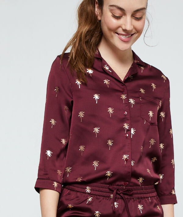 Camisa pijama estampado palmeras Camisa pijama estampado palmeras;${refinementColor}
