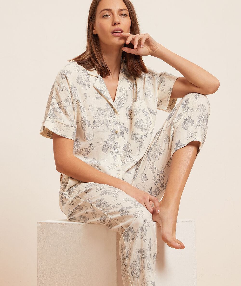 Pantaló pijama 7/8 estampado marino.