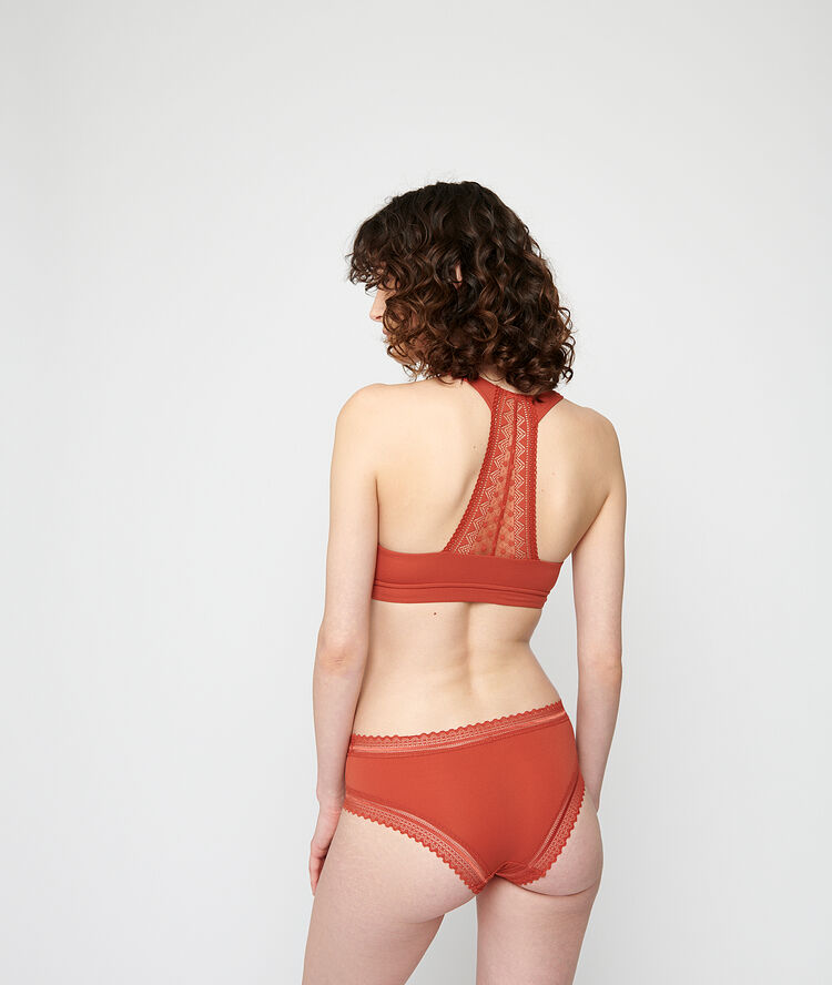 Culote de microfibra rojo teja.