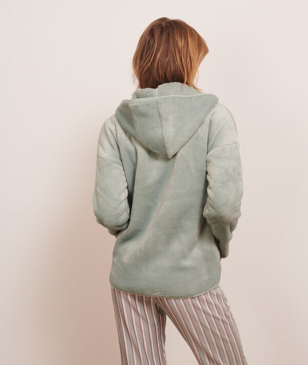 Chaqueta forro polar con capucha Chaqueta forro polar con capucha;${refinementColor}