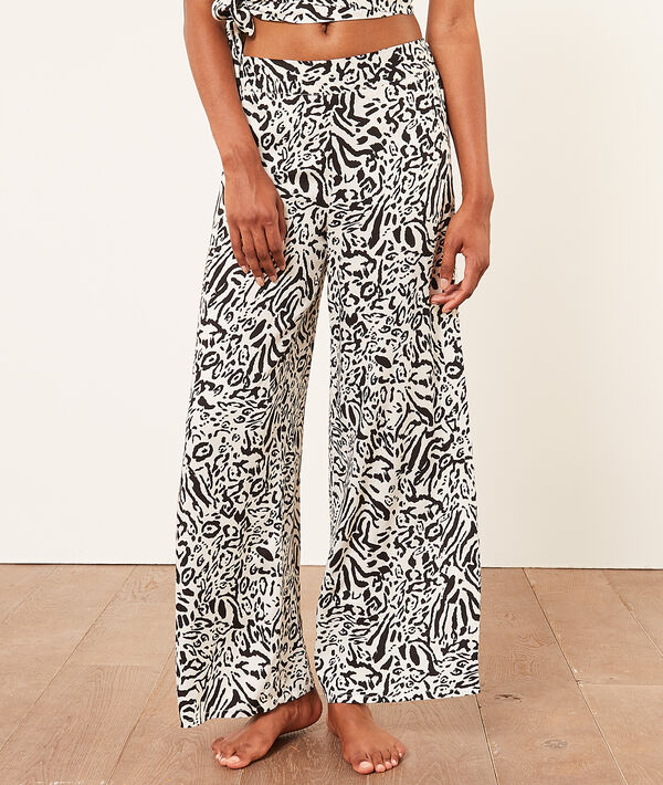Pantalón ancho estampado leopardo Pantalón ancho estampado leopardo;${refinementColor}