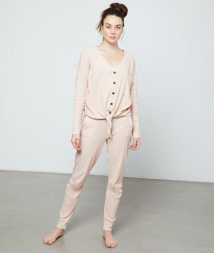 `pantalón de algodón rosa.