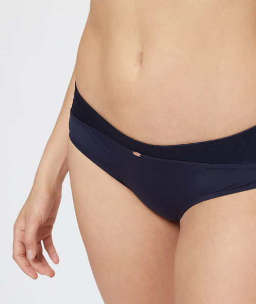 Culote de microfibra dos texturas azul marino.