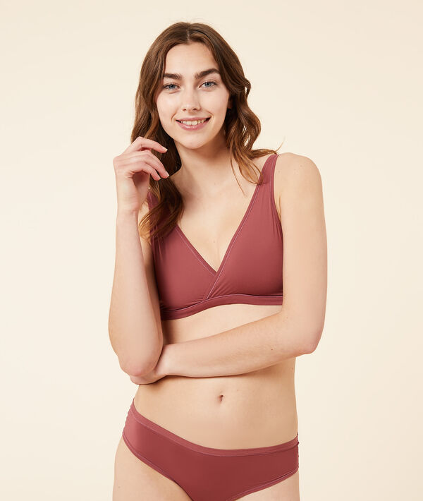 Top reversible de encaje y microfibra Top reversible de encaje y microfibra;${refinementColor}